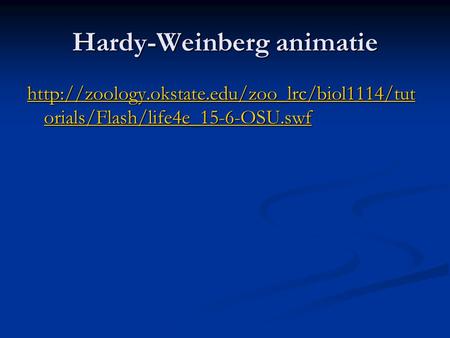 Hardy-Weinberg animatie