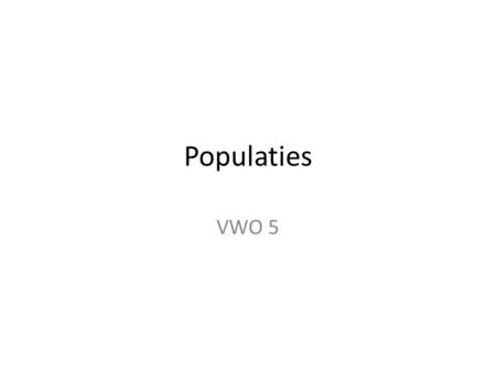 Populaties VWO 5.