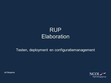Testen, deployment en configuratiemanagement