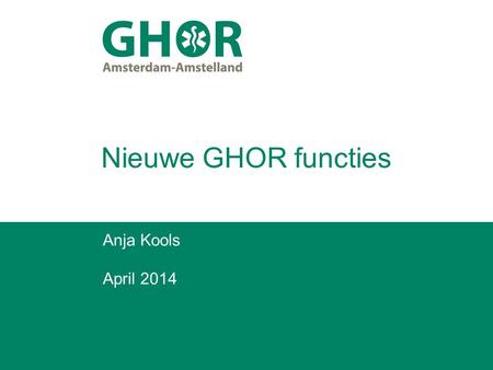 Titel presentatie Anja Kools April 2014