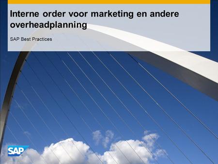 Interne order voor marketing en andere overheadplanning SAP Best Practices.