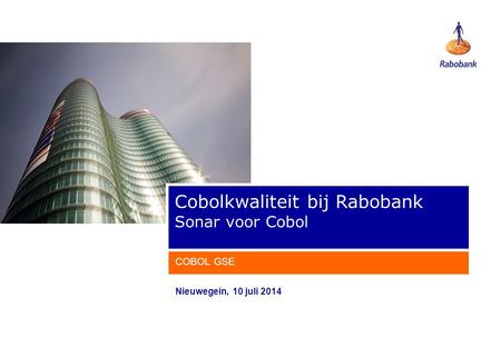 Cobolkwaliteit bij Rabobank Sonar voor Cobol