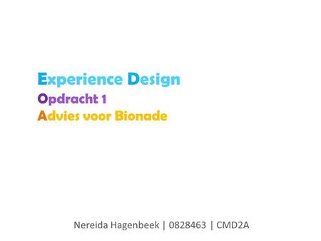 Experience Design Opdracht 1 Advies voor Bionade
