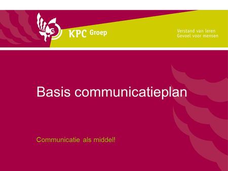 Basis communicatieplan