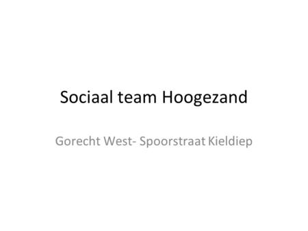 Sociaal team Hoogezand