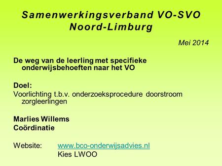 Samenwerkingsverband VO-SVO Noord-Limburg