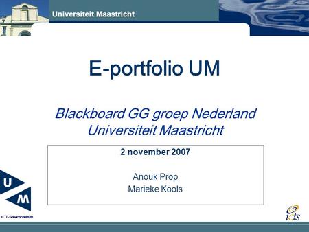 E-portfolio UM Blackboard GG groep Nederland Universiteit Maastricht