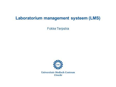 Laboratorium management systeem (LMS)