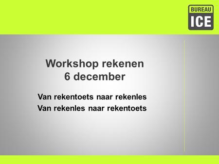 Workshop rekenen 6 december