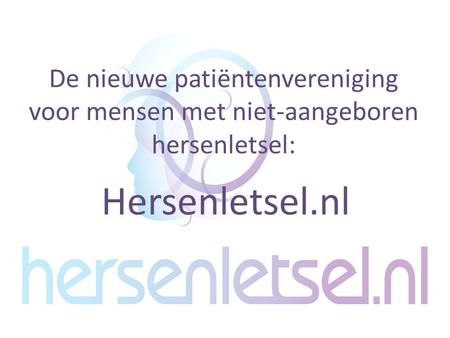 Hersenletsel.nl De nieuwe patiëntenvereniging voor mensen met niet-aangeboren hersenletsel: