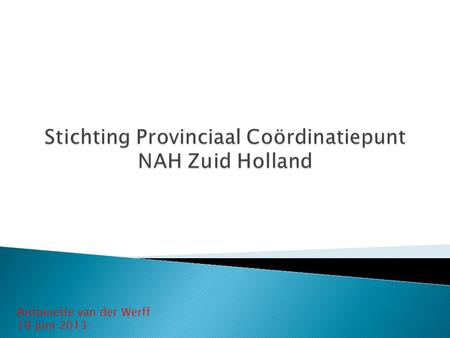 Stichting Provinciaal Coördinatiepunt NAH Zuid Holland