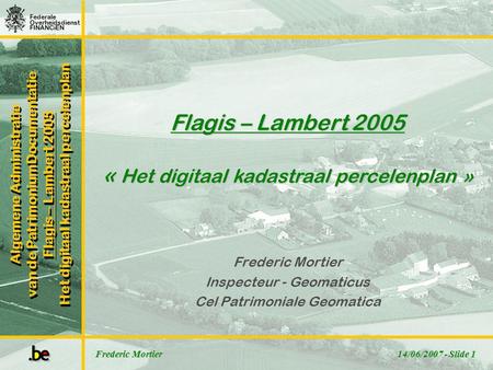 Frederic Mortier Inspecteur - Geomaticus Cel Patrimoniale Geomatica