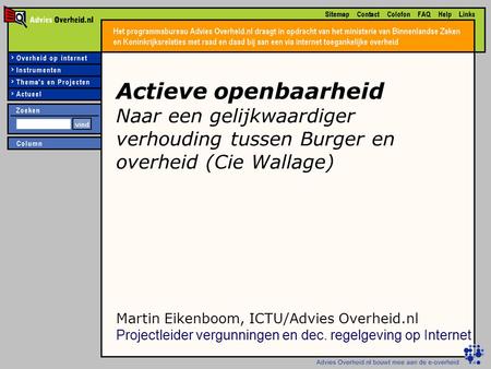 Martin Eikenboom, ICTU/Advies Overheid.nl