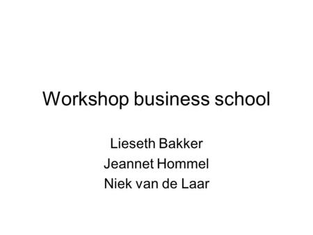 Workshop business school