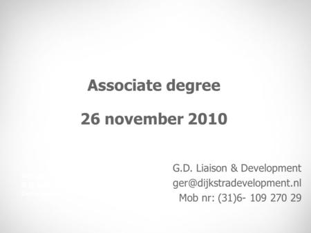 Associate degree 26 november 2010