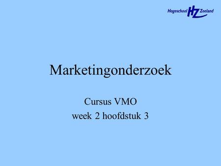 Cursus VMO week 2 hoofdstuk 3