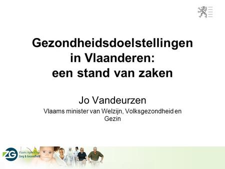 Gezondheidsdoelstellingen in Vlaanderen: een stand van zaken