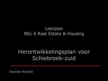 Leerplan BSc 6 Real Estate & Housing