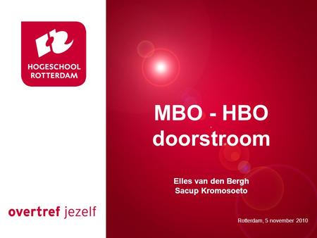 MBO - HBO doorstroom Presentatie titel