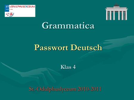 Grammatica Passwort Deutsch Klas 4