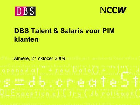 DBS Talent & Salaris voor PIM klanten