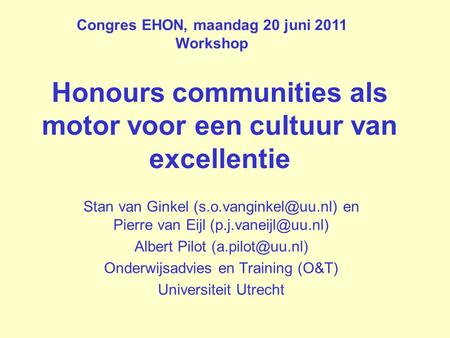 Honours communities als motor voor een cultuur van excellentie
