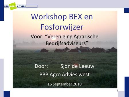 Workshop BEX en Fosforwijzer