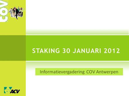 Informatievergadering COV Antwerpen