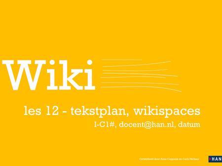 les 12 - tekstplan, wikispaces