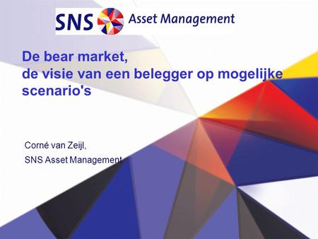 De bear market, de visie van een belegger op mogelijke scenario's Corné van Zeijl, SNS Asset Management.