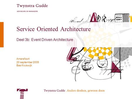Bas Kruiswijk Amersfoort 20 september 2009 Service Oriented Architecture Deel 3b: Event Driven Architecture.