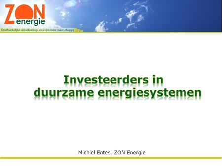Investeerders in duurzame energiesystemen