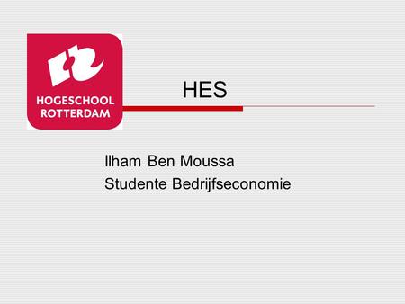 HES Ilham Ben Moussa Studente Bedrijfseconomie.