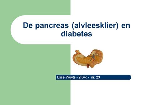 De pancreas (alvleesklier) en diabetes
