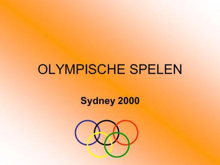 OLYMPISCHE SPELEN Sydney 2000.
