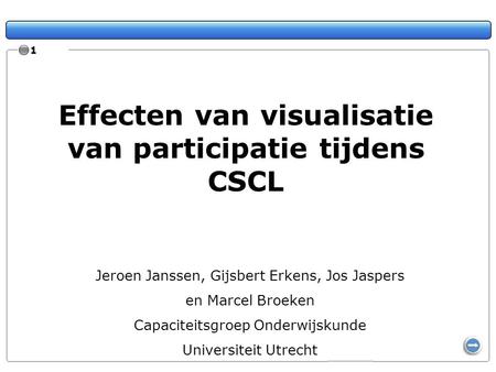 Effecten van visualisatie van participatie tijdens CSCL
