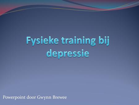 Fysieke training bij depressie