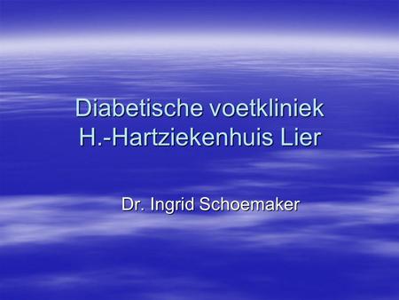 Diabetische voetkliniek H.-Hartziekenhuis Lier
