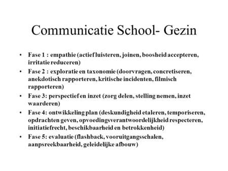 Communicatie School- Gezin