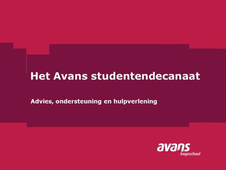 Het Avans studentendecanaat