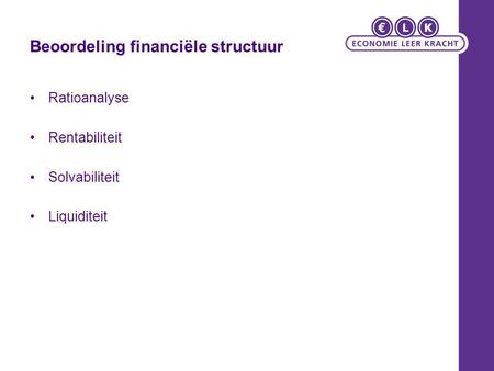 Beoordeling financiële structuur