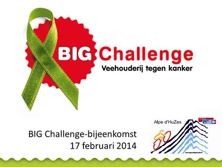 BIG Challenge-bijeenkomst 17 februari 2014. Nieuws 19de team BIG Challenge: Dutch Poultry Centre BIG Challenge 2014: 152 deelnemers!!