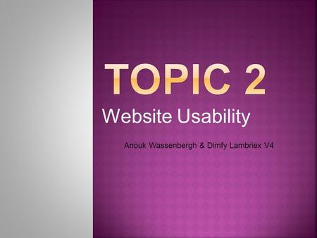 Website Usability Anouk Wassenbergh & Dimfy Lambriex V4.