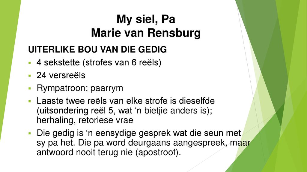 My siel, Pa Marie van Rensburg