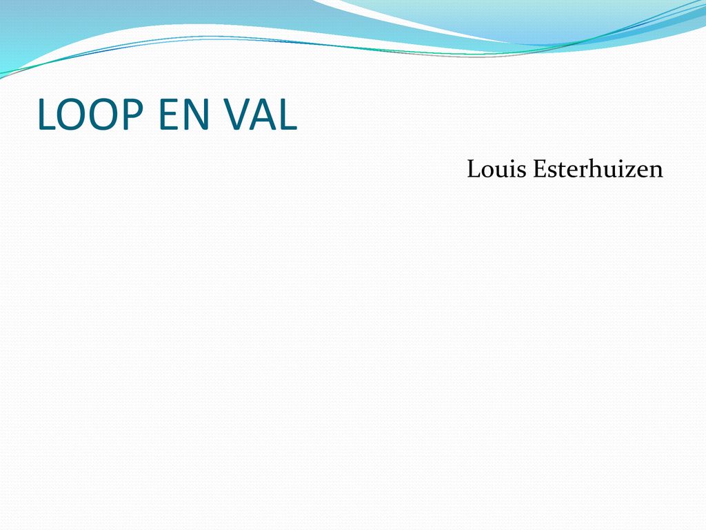 LOOP EN VAL Louis Esterhuizen
