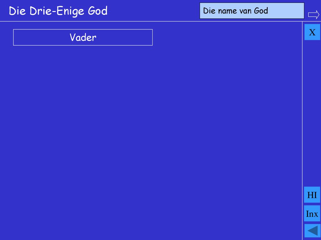 Die name van God Die Drie-Enige God X Vader HI Inx