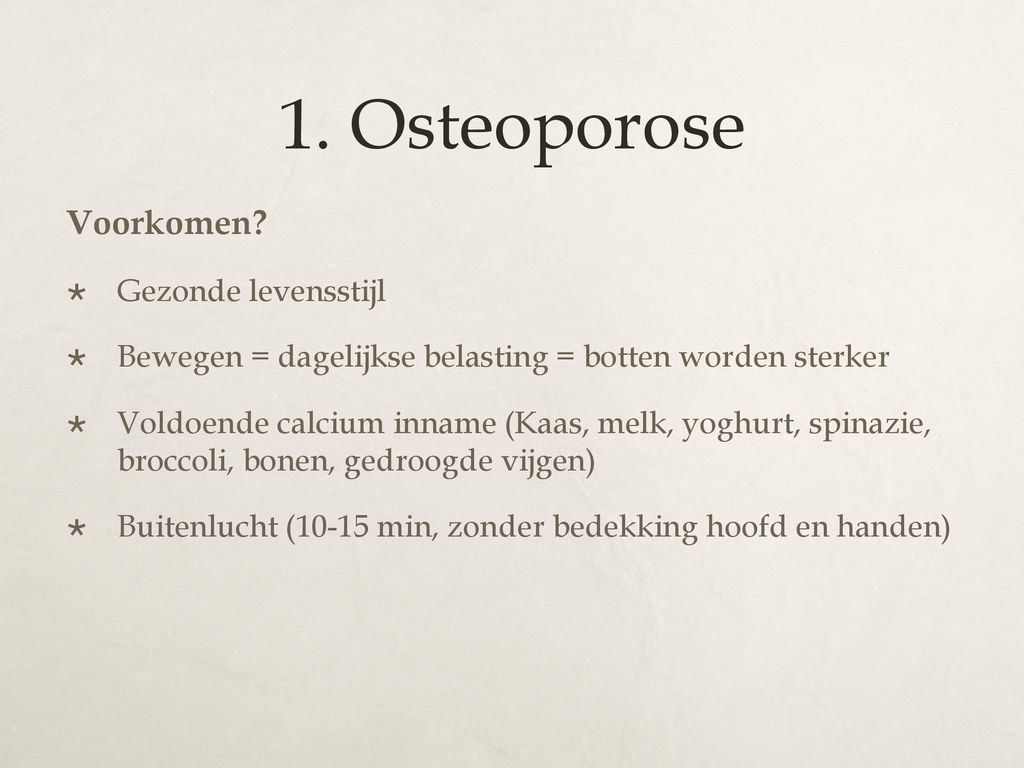 1. Osteoporose Voorkomen Gezonde levensstijl