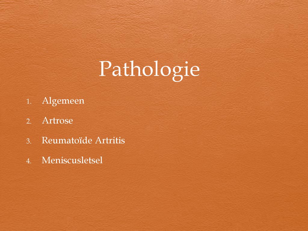 Pathologie Algemeen Artrose Reumatoïde Artritis Meniscusletsel