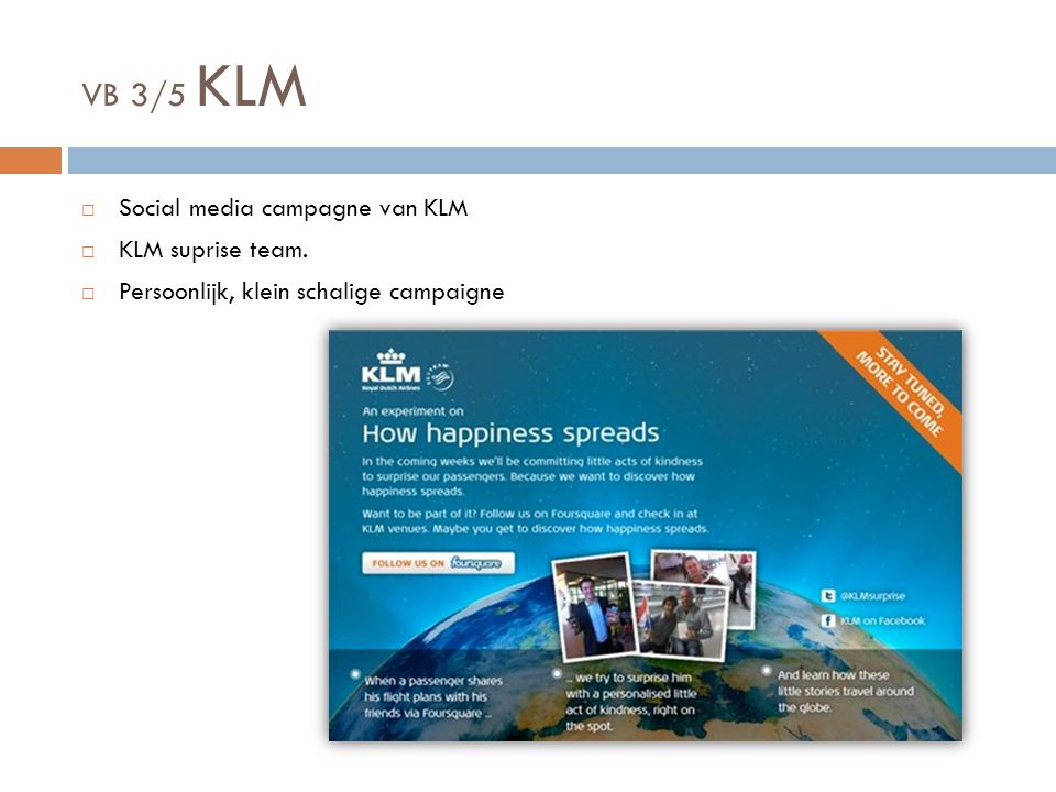 VB 3/5 KLM Social media campagne van KLM KLM suprise team.