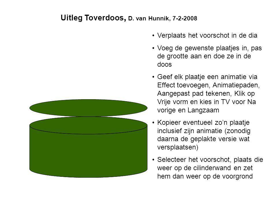 Uitleg Toverdoos, D. van Hunnik,